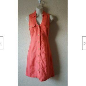 GUESS Linen Dress Peachy orange Sleeveless Size S